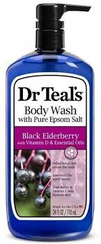 DR TEAL'S BODY WASH WITH EPSOM SALT + BLACK ELDERBERRY AND VITAMIN D 710ML