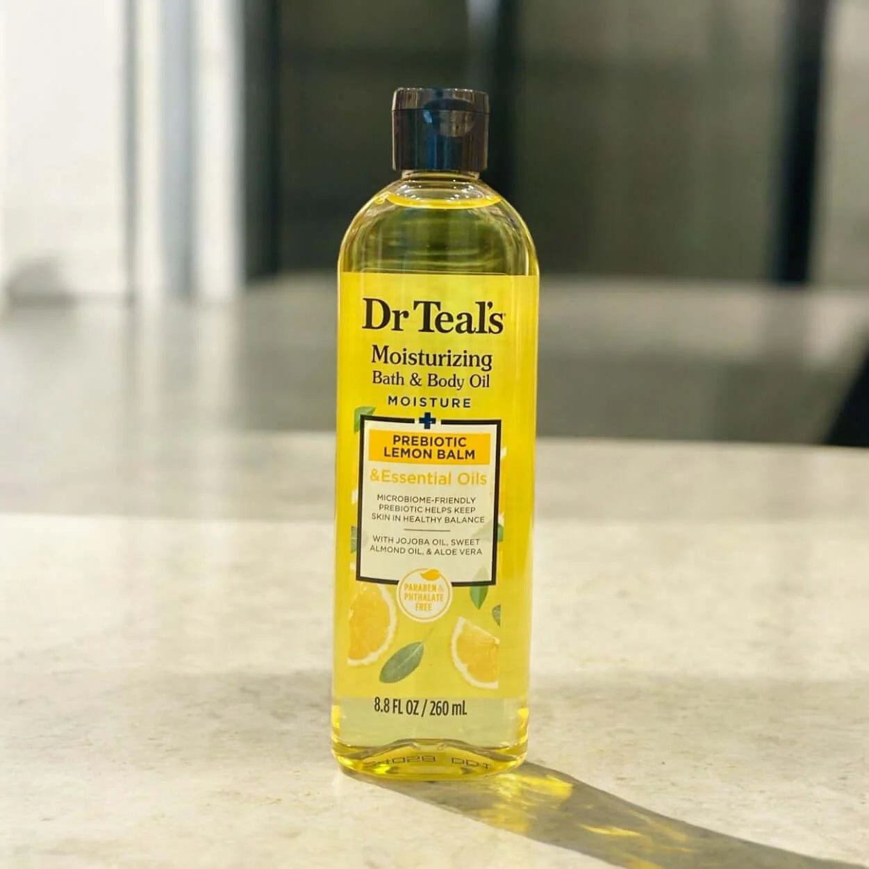 DR TEAL'S MOISTURIZING BATH & BODY OIL PRE BIOTIC LEMON BALM 260ml