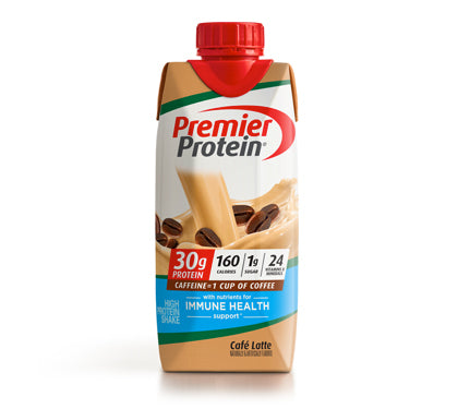 Premier Protein Shake | Café Latte Flavor | 30g of protein per bottle | 150g calories per bottle| 325ml size. Exp Date: Jan 2026