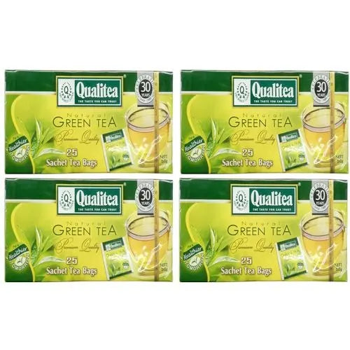 QUALITEA NATURAL GREEN TEA 25 SATCHET TEA BAGS. [EXP DATE: 05/2026]