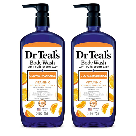 DR TEALS BODY WASH WITH PURE EPSOM SALT + GLOW & RADIANCE 710ML