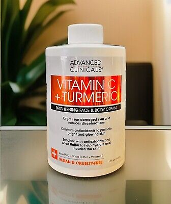 ADVANCED CLINICALS VITAMINS C + TUMERIC BRIGHTENING FACE AND BODY CREAM 444ml