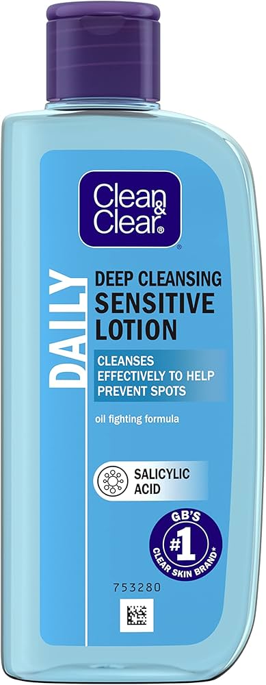 CLEAN AND CLEAR DAILY SALICYLIC ACID DEEP CLENSING SENSITIVE LOTION CLEANSER