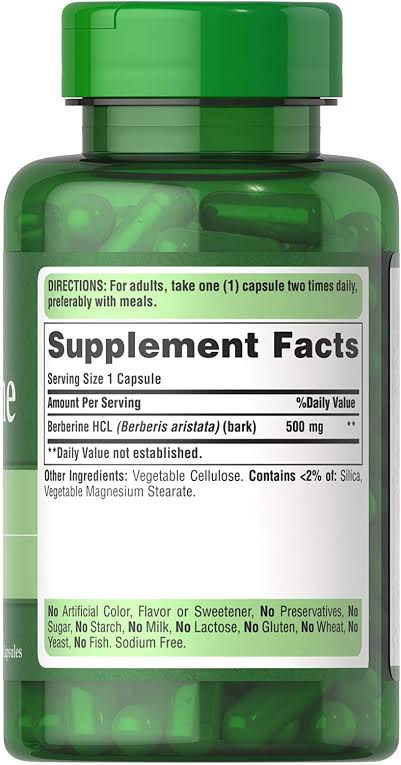 PURITAN’s PRIDE BERBERINE | 60 VEGE CAPSULES | DIETARY SUPPLEMENT | 500Mg | EXP DATE: NOV 2026