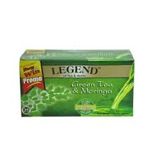 LEGEND GREEN TEA AND MORINGA| 25 TEA BAGS| 50gms| EXP DATE: FEB 2026