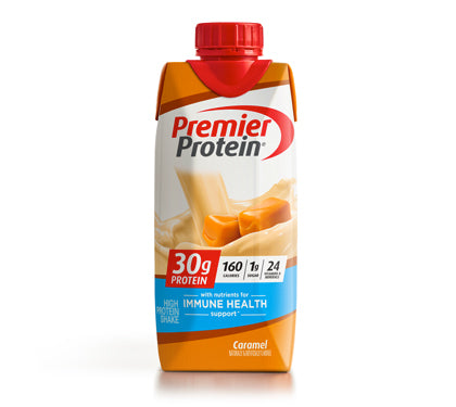 Premier Protein Shake | Caramel Flavor | 30g of protein per bottle | 150g calories| 325ml per bottle. Dec 2025.